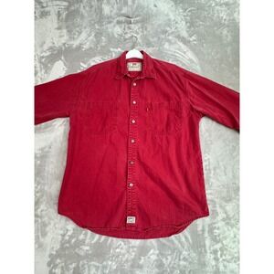 Levi's Red Tab Mens Cotton Button Up Shirt Red Size‎ M